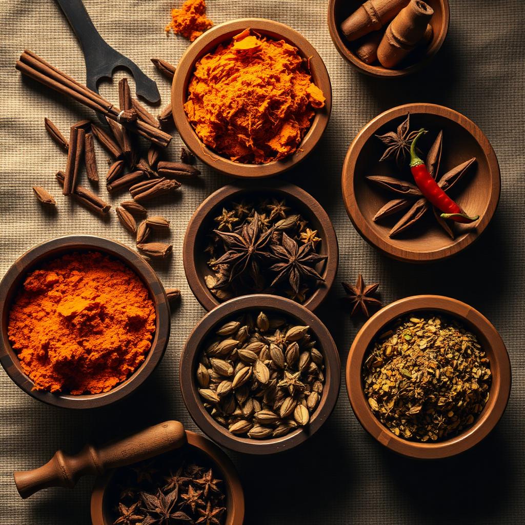 Assorted spices from India and Pakistan